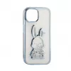 iLike Apple iPhone 15 Pro silikónové puzdro Print Desire Rabbit modrá