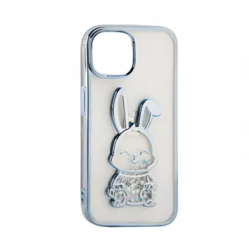 iLike Apple iPhone 15 Pro silikónové puzdro Print Desire Rabbit modrá