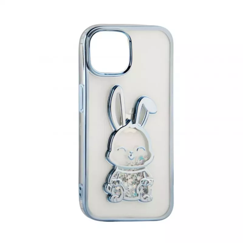 iLike Apple iPhone 15 Pro silikónové puzdro Print Desire Rabbit modrá