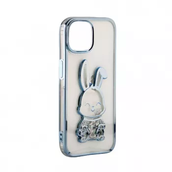 iLike Apple iPhone 15 Pro silikónové puzdro Print Desire Rabbit modrá