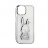 iLike Apple iPhone 15 Pro silikónové puzdro Print Desire Rabbit strieborná