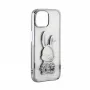 iLike Apple iPhone 15 Pro silikónové puzdro Print Desire Rabbit strieborná