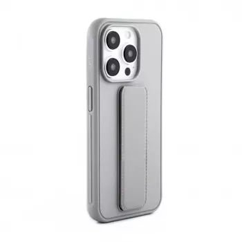iLike Apple iPhone 15 Pro silikónové puzdro so stojanom strieborná