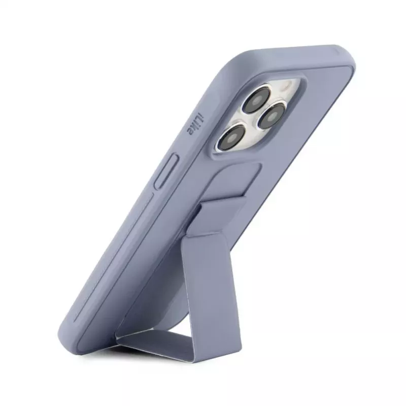 iLike Apple iPhone 15 Pro Max silikónové puzdro so stojanom fialová