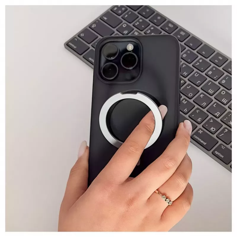 iLike Apple iPhone 15 Pro Max puzdro so stojanom s MagSafe čierna