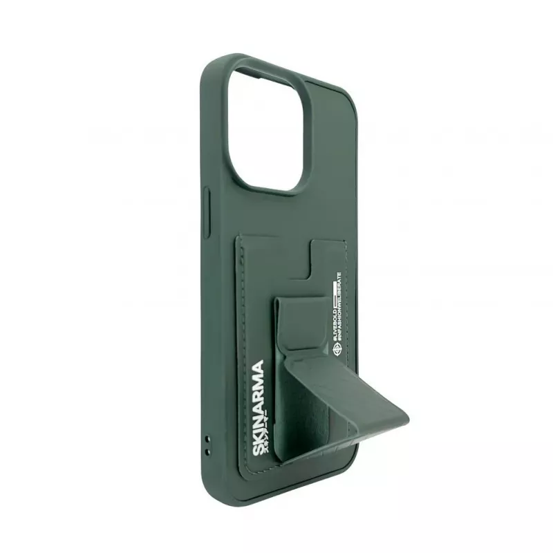 iLike Apple iPhone 15 Pro Max Leather Hidden Pocket Stand Cover zelené