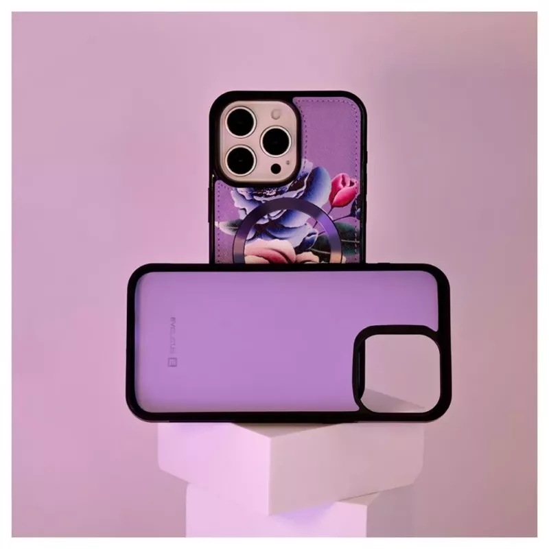 Evelatus Apple iPhone 15 Pro Max puzdro s peňaženkou a slim krytom lila