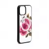 Evelatus Apple iPhone 15 kožené puzdro dizajn zipsu kvet biele