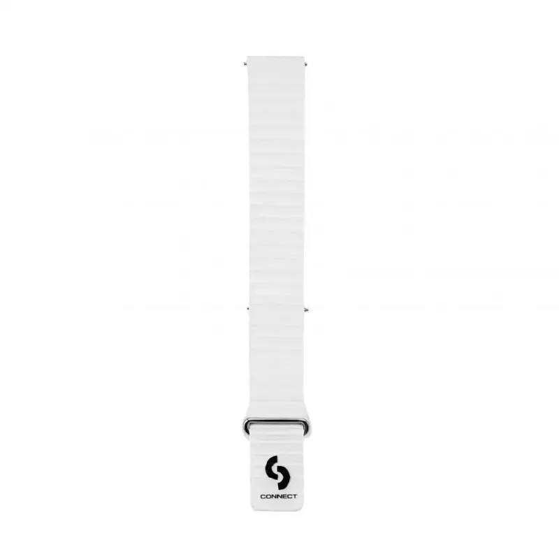 Connect 20mm magnetický kožený silikónový slučkový remienok s plochou sponou (130mm M/L) biela