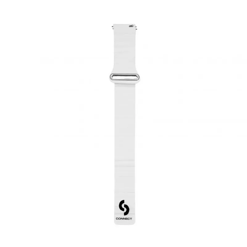 Connect 20mm magnetický kožený silikónový slučkový remienok s plochou sponou (130mm M/L) biela