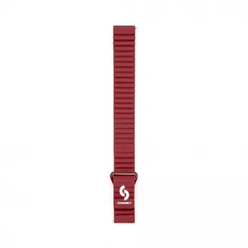 Connect 20mm magnetický kožený silikónový slučkový remienok s plochou sponou (130mm M/L) vínová