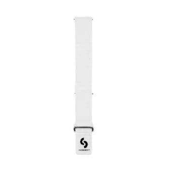 Connect 22mm magnetický kožený silikónový slučkový remienok na hodinky s plochou sponou (130mm M/L) biela