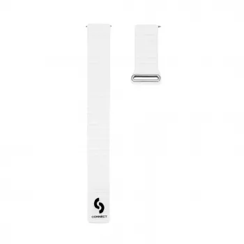 Connect 22mm magnetický kožený silikónový slučkový remienok na hodinky s plochou sponou (130mm M/L) biela