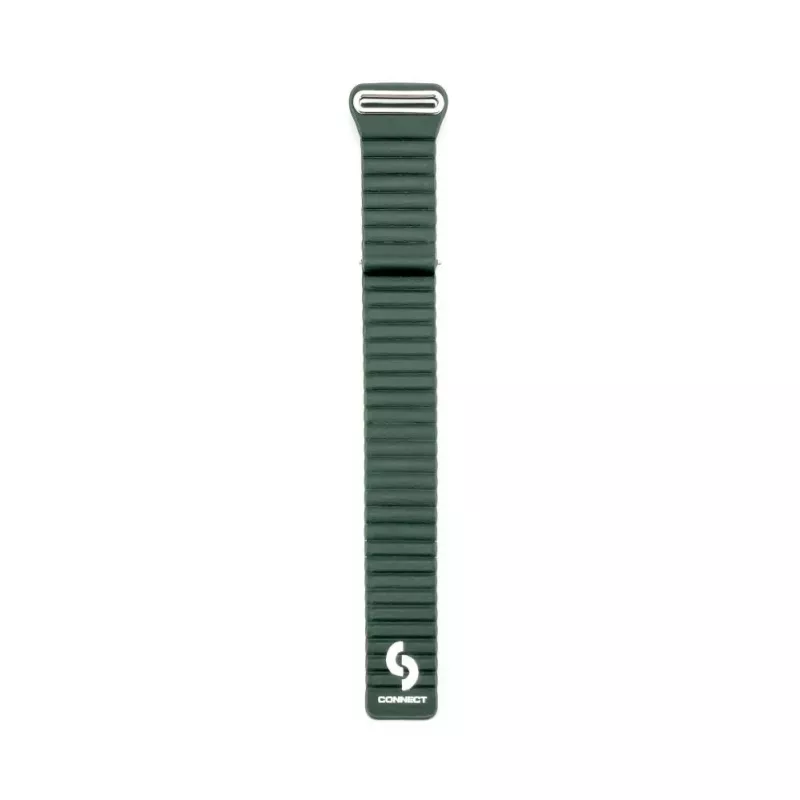 Connect 22mm magnetický kožený silikónový slučkový remienok s plochou sponou (130mm M/L) Forest Green