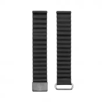 Connect 20mm magnetický remienok na hodinky s koženou zadnou sponou (130mm M/L) čierna