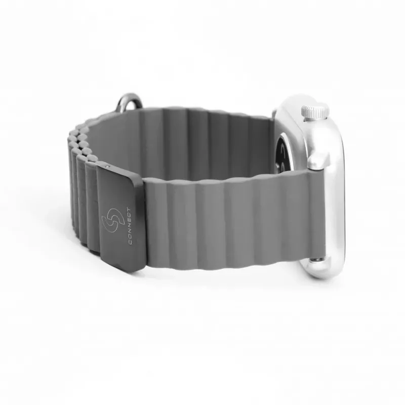 Connect 20mm magnetický remienok na hodinky s koženou zadnou sponou (130mm M/L) Space Gray