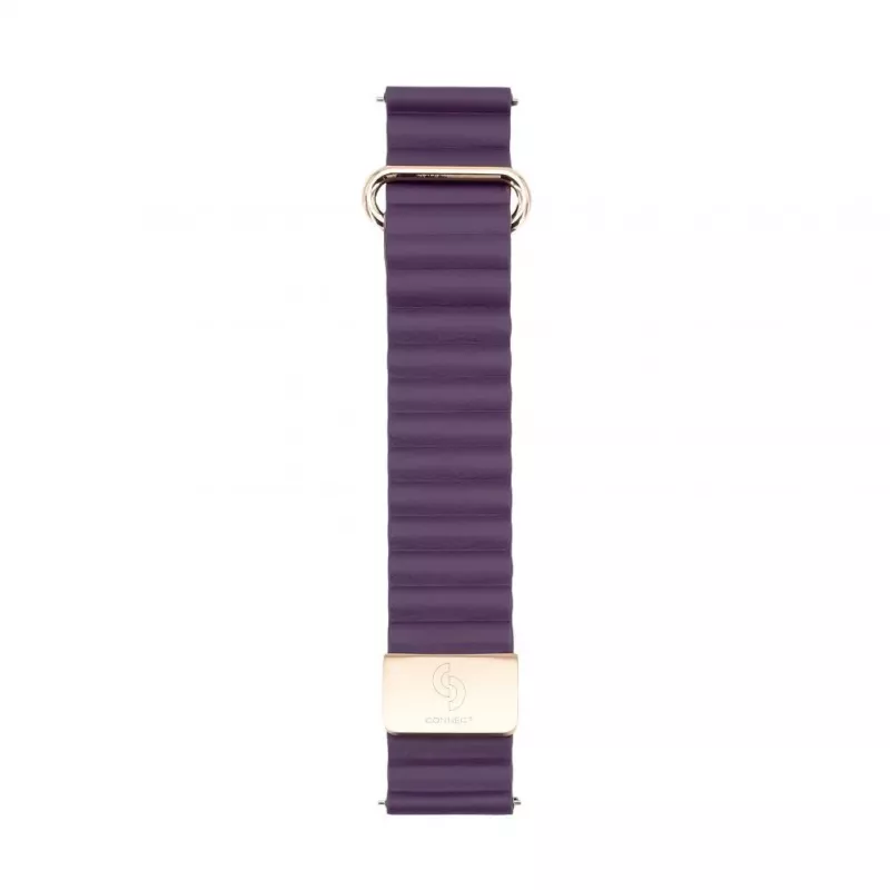 Connect 22mm magnetický remienok na hodinky s koženou zadnou sponou (130mm M/L) Crimson Cherry