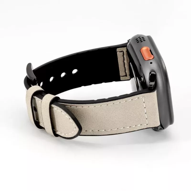 Connect Watch 38/40/41mm silikónovo-kožený remienok (132mm M/L) biely