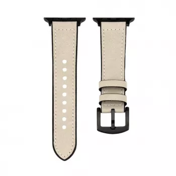 Connect Watch 38/40/41mm silikónovo-kožený remienok (132mm M/L) biely
