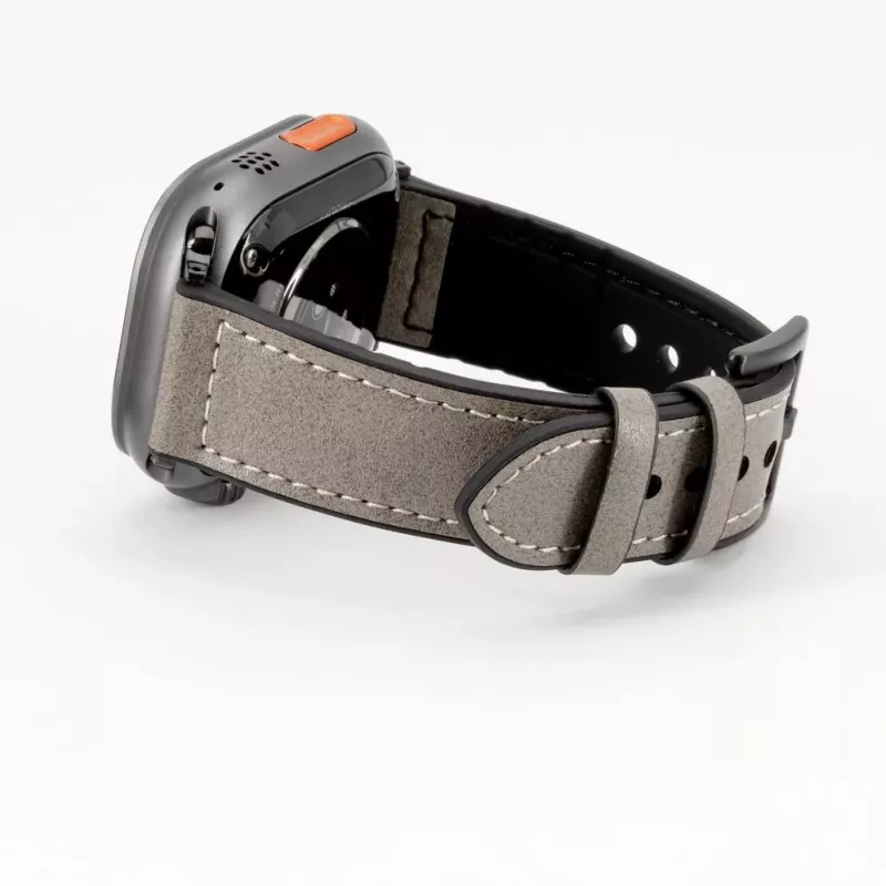 Connect Watch 38/40/41mm silikónovo-kožený remienok (132mm M/L) strieborný