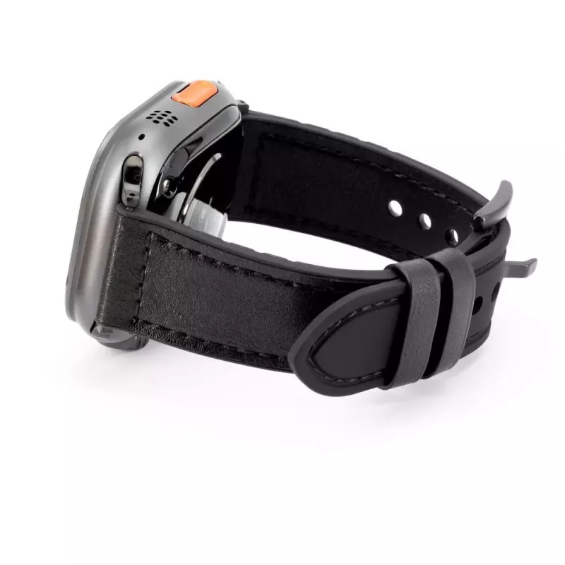 Connect Watch 42/44/45mm silikónovo-kožený remienok (132mm M/L) čierny
