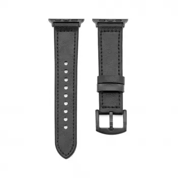 Connect Watch 42/44/45mm silikónovo-kožený remienok (132mm M/L) čierny