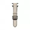 Connect Watch 42/44/45mm silikónovo-kožený remienok (132mm M/L) biely