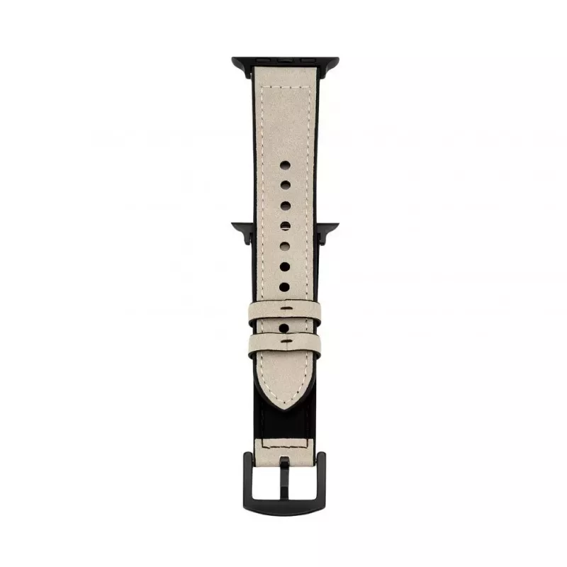 Connect Watch 42/44/45mm silikónovo-kožený remienok (132mm M/L) biely