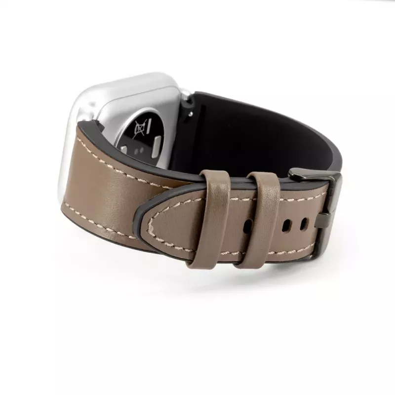 Connect 20mm silikónovo-kožený remienok (130mm M/L) taupe