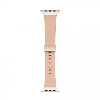 Connect Watch 38/40/41mm kožený remienok Single Loop Buckle ružovo-červený