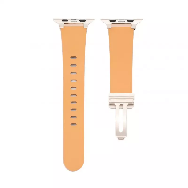 Connect Watch 38/40/41mm kožený remienok Single Loop Buckle ružovo-červený