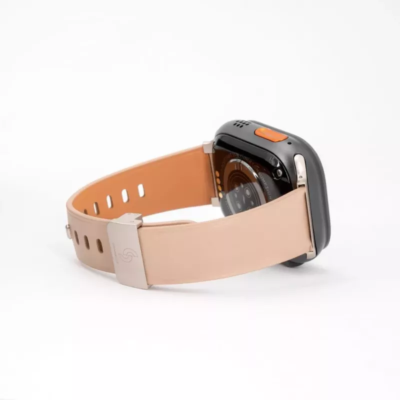 Connect Watch 38/40/41mm kožený remienok Single Loop Buckle ružovo-červený