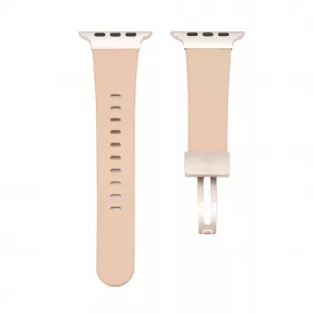 Connect Watch 38/40/41mm kožený remienok Single Loop Buckle ružovo-červený