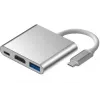 iLike HD1 3in1 USB-C na HDMI 4K / USB 3.0 / USB-C konektor samica adaptér strieborný