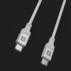 Evelatus USB-C na USB-C kábel 2M 60W / 20V3A hliníkové puzdro pletený biela
