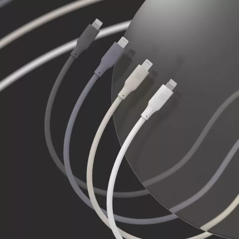 Evelatus USB-C na Lightning silikónový kábel 1,2m (MFI10CL) 60W / 20V 3A modrý