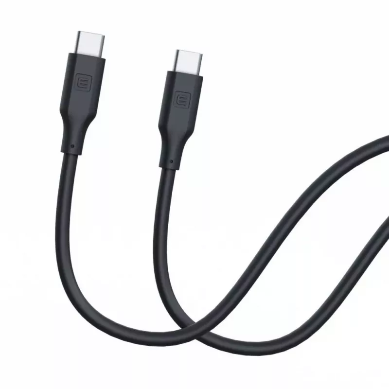Evelatus USB-C na USB-C silikónový kábel 1,2 m 60 W / 20 V 3 A čierny