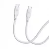 Evelatus USB-C na USB-C silikónový kábel 1,2m 60W / 20V 3A biely