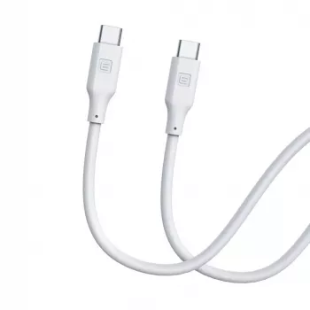 Evelatus USB-C na USB-C silikónový kábel 1,2m 60W / 20V 3A biely