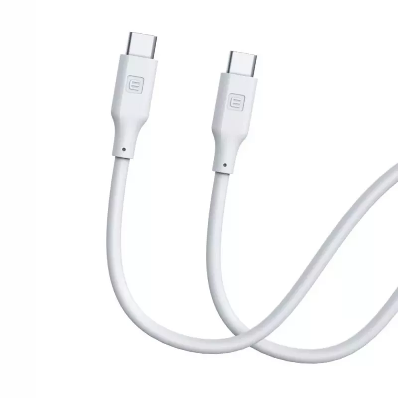 Evelatus USB-C na USB-C silikónový kábel 1,2m 60W / 20V 3A biely