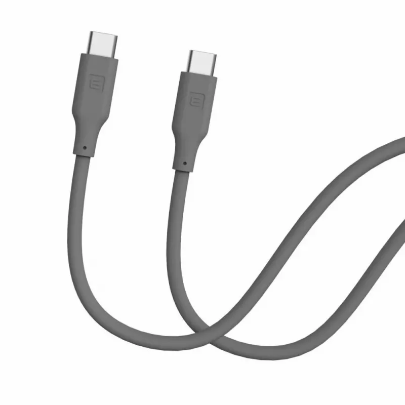 Evelatus USB-C na USB-C silikónový kábel 1,2 m 60 W PD sivý