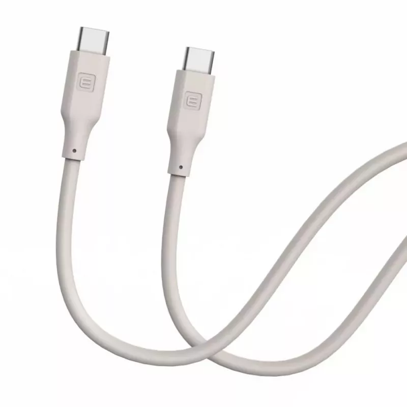 Evelatus USB-C na USB-C silikónový kábel 1,2m 60W / 20V 3A teplá sivý