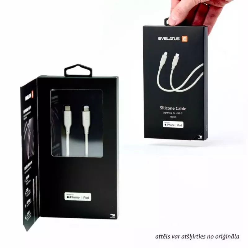 Evelatus USB-C na USB-C silikónový kábel 1,2m 60W 20V/3A modrý