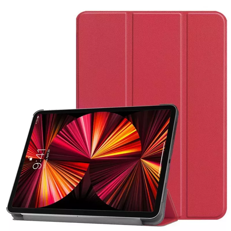 iLike Galaxy Tab S9 Plus 12.4 Tri-Fold Eco-Leather Stand Case Coral Pink