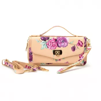 Evelatus univerzálne puzdro s peňaženkou Flower Beige