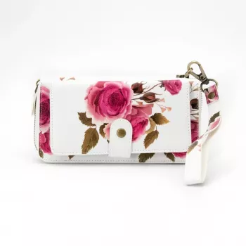 EVELATUS Univerzálna peňaženka s dizajnom na zips Flower White