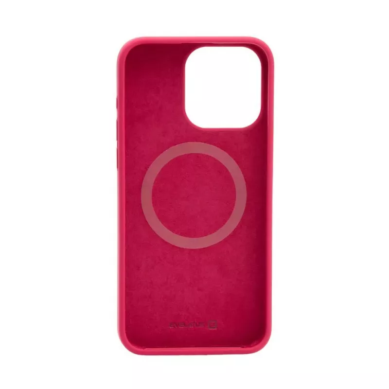 Evelatus Apple iPhone 15 Pro Max Premium MagSafe Soft Touch Silicone Case New Function ružovočervená
