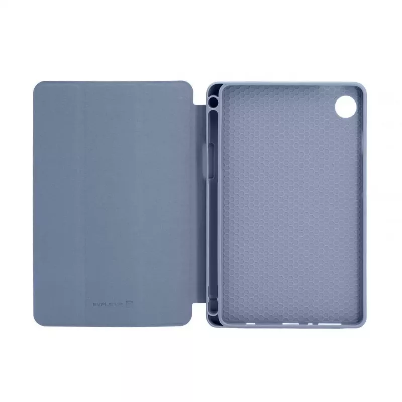 Evelatus Galaxy Tab A9 puzdro na tablet s imitáciou mikrovlákna vo vnútri levanduľová sivá
