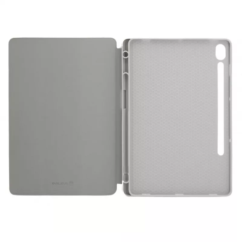 Evelatus Galaxy Tab S9 puzdro na tablet s imitáciou mikrovlákna vnútri strieborné