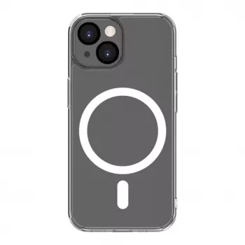 Connect Apple iPhone 15 Priehľadné puzdro s magnetom a ochranou kamery transparentné